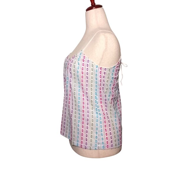 NEW ModCloth Can't Stop Giggling Embroidered Tie-Back Camisole White Dots Size M - Picture 2 of 12